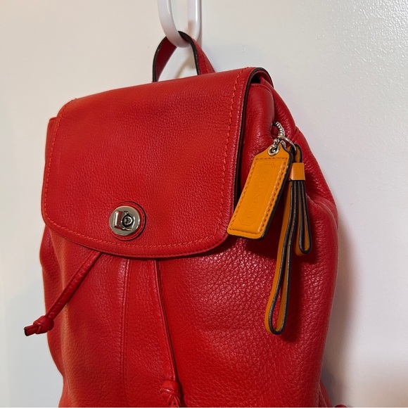 COACH Red Park Leather Backpack - Picture 2 of 6